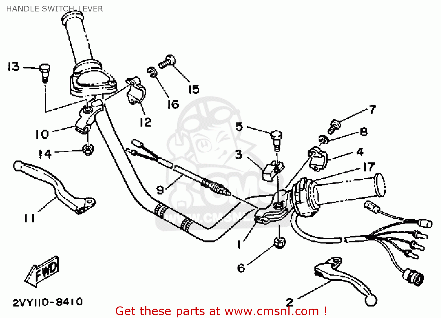 Yamaha YFM200DXU 1988 MOTO-4 HANDLE SWITCH-LEVER - buy original HANDLE ...