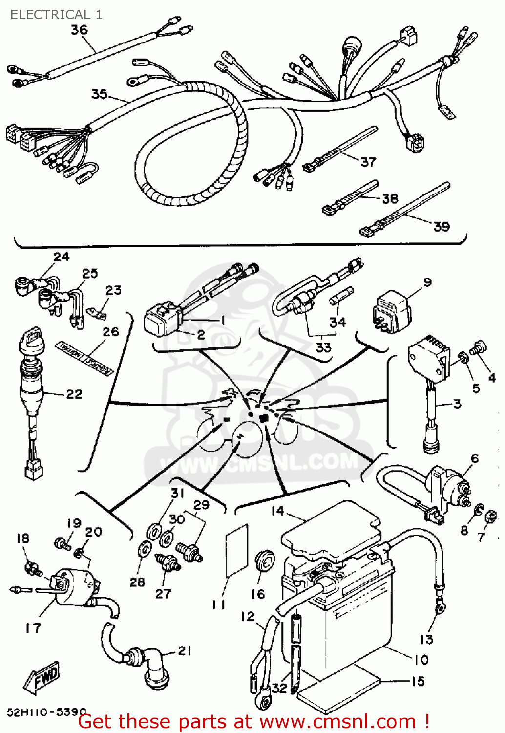 Yamaha Yfm200n Moto-4 1985 Electrical 1 - schematic partsfiche 88 moto 4 wiring diagram 