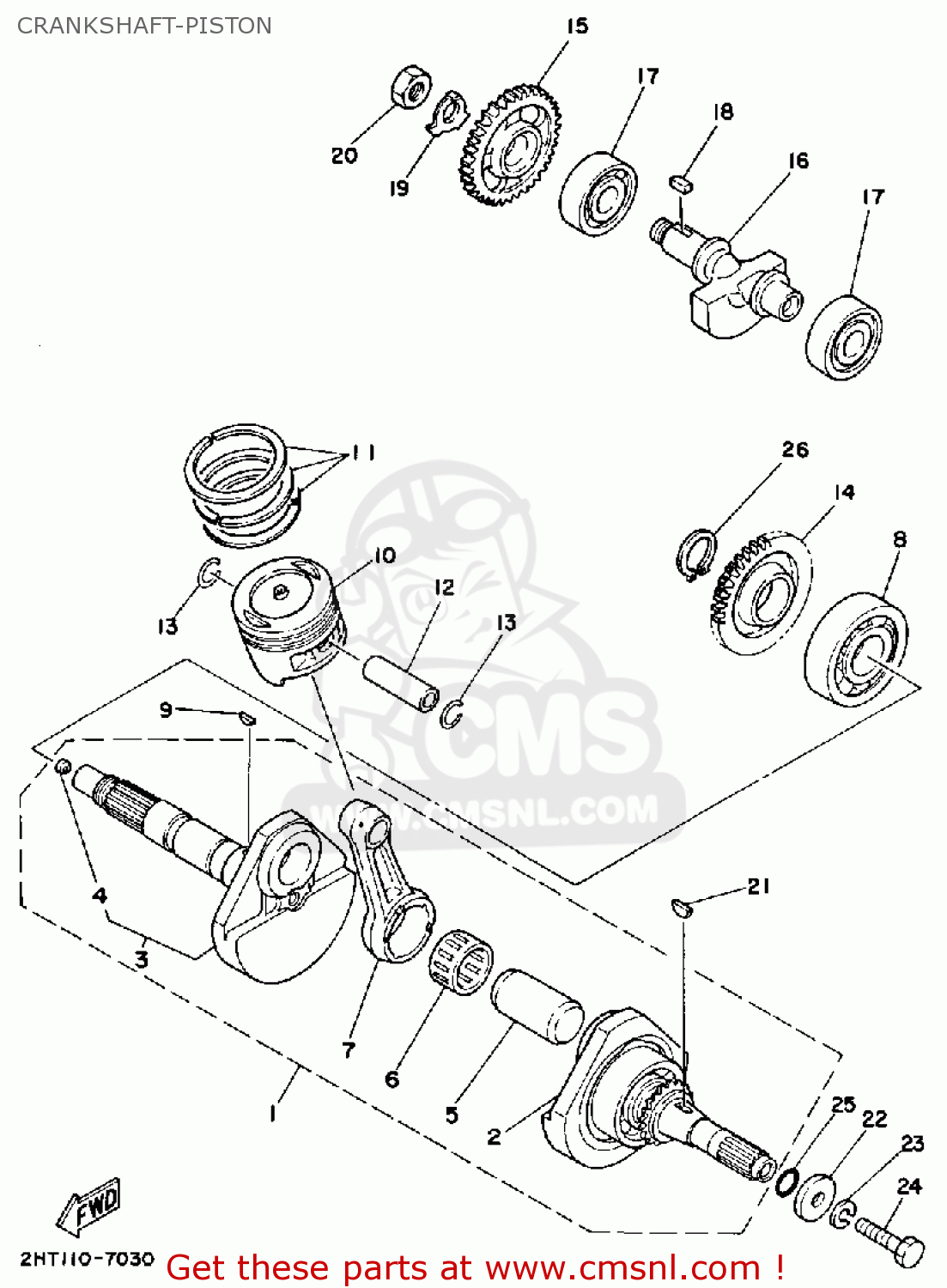 Yamaha YFM225T 1987 CRANKSHAFT-PISTON - buy original CRANKSHAFT-PISTON ...