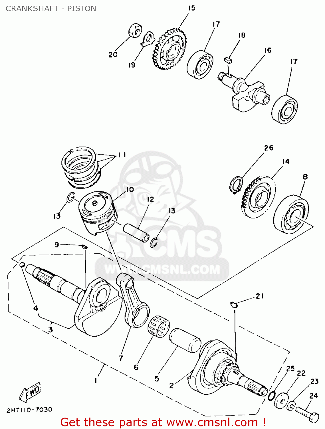 Yamaha Yfm225u 1988 All Countries Crankshaft - Piston - Buy Original 