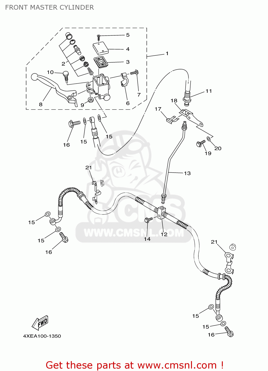Yamaha YFM250XNXHN 2001 USA FRONT MASTER CYLINDER - buy original FRONT  MASTER CYLINDER spares online