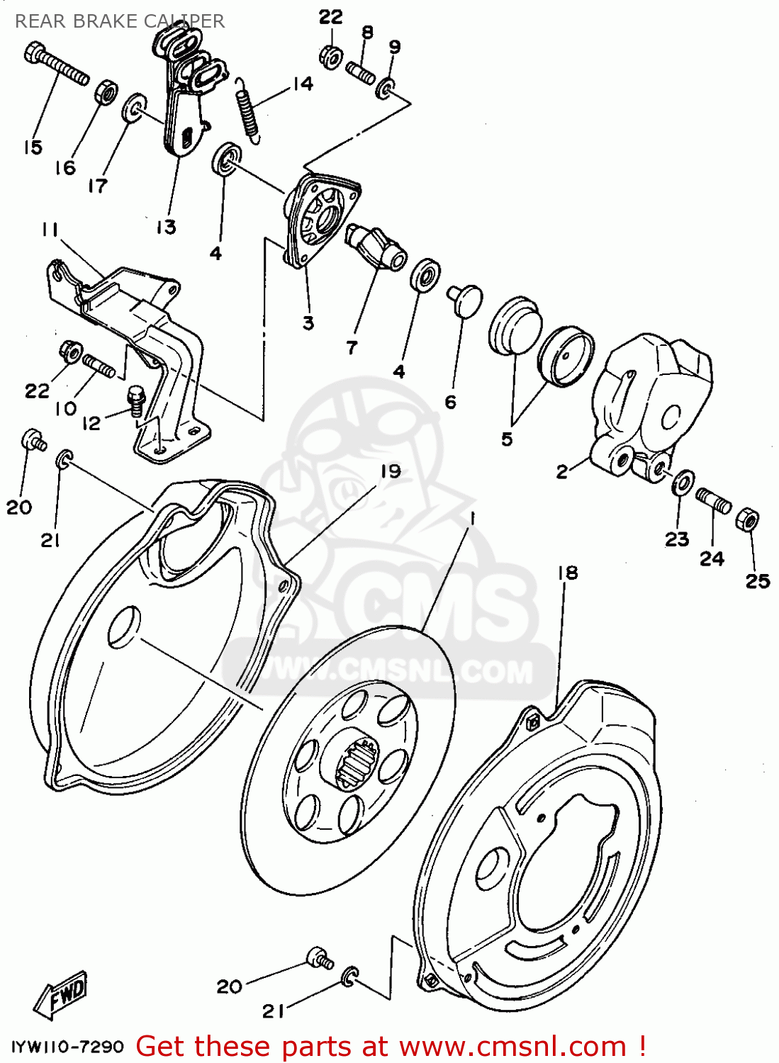 Yamaha YFM350ERF 1994 REAR BRAKE CALIPER - buy original REAR BRAKE ...