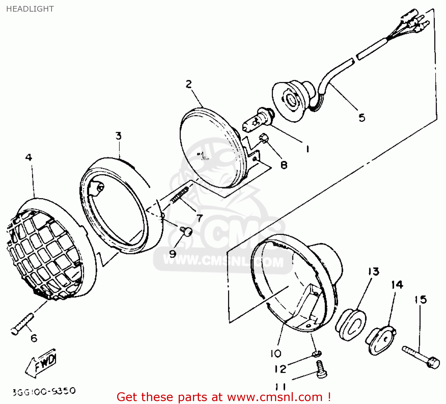 Yamaha YFM350XE WARRIOR 1993 USA HEADLIGHT buy original HEADLIGHT