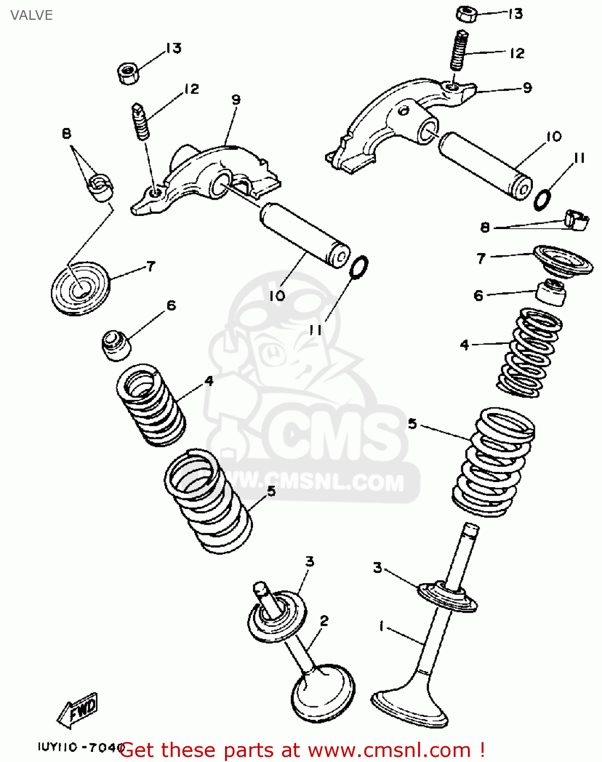 Yamaha YFM350XW 1989 3GD WARRIOR USA VALVE buy original VALVE spares
