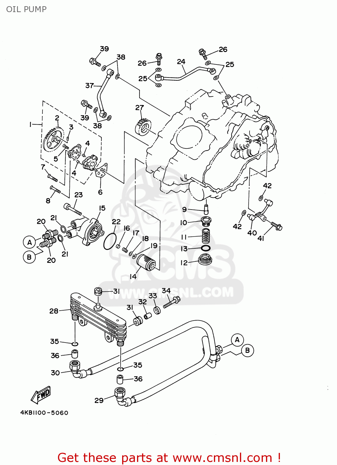 Yamaha YFM35FXN/NC 2001 USA OIL PUMP buy original OIL PUMP spares online