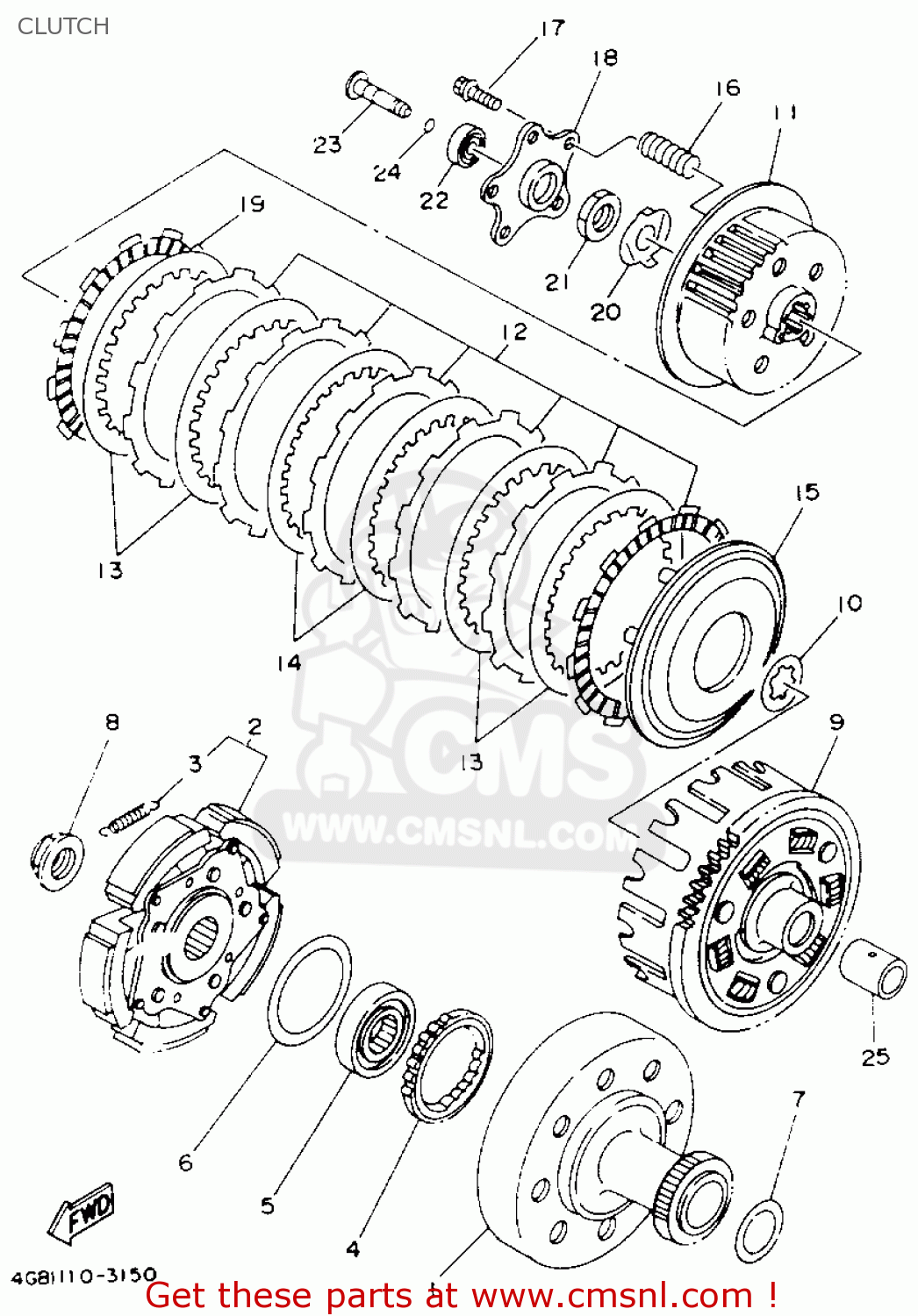 Yamaha YFM400FWE KODIAK 1993 CLUTCH buy original CLUTCH spares online