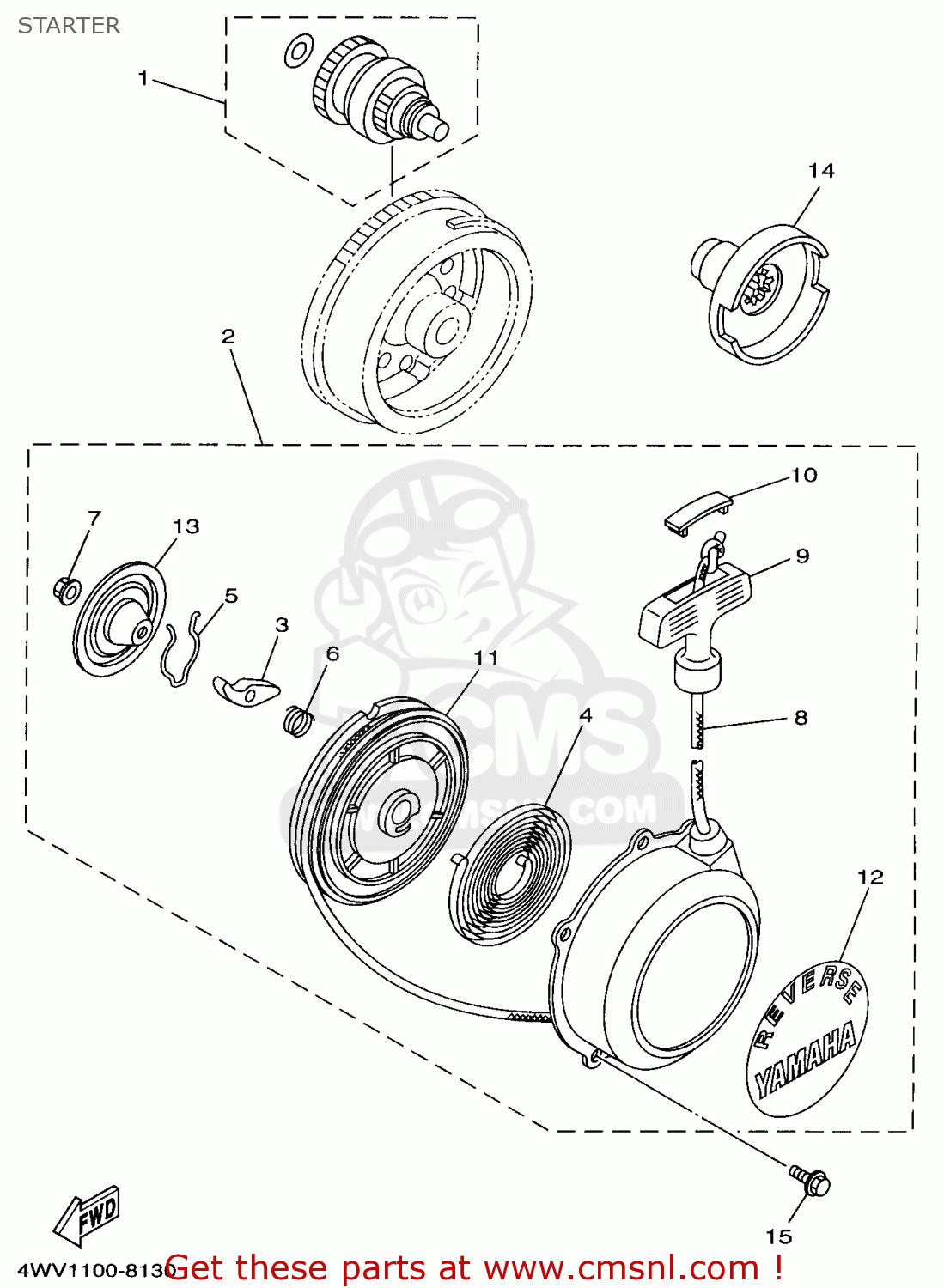 Yamaha YFM600FWAK 1998 4WV1 USA STARTER - Buy Original STARTER Spares ...