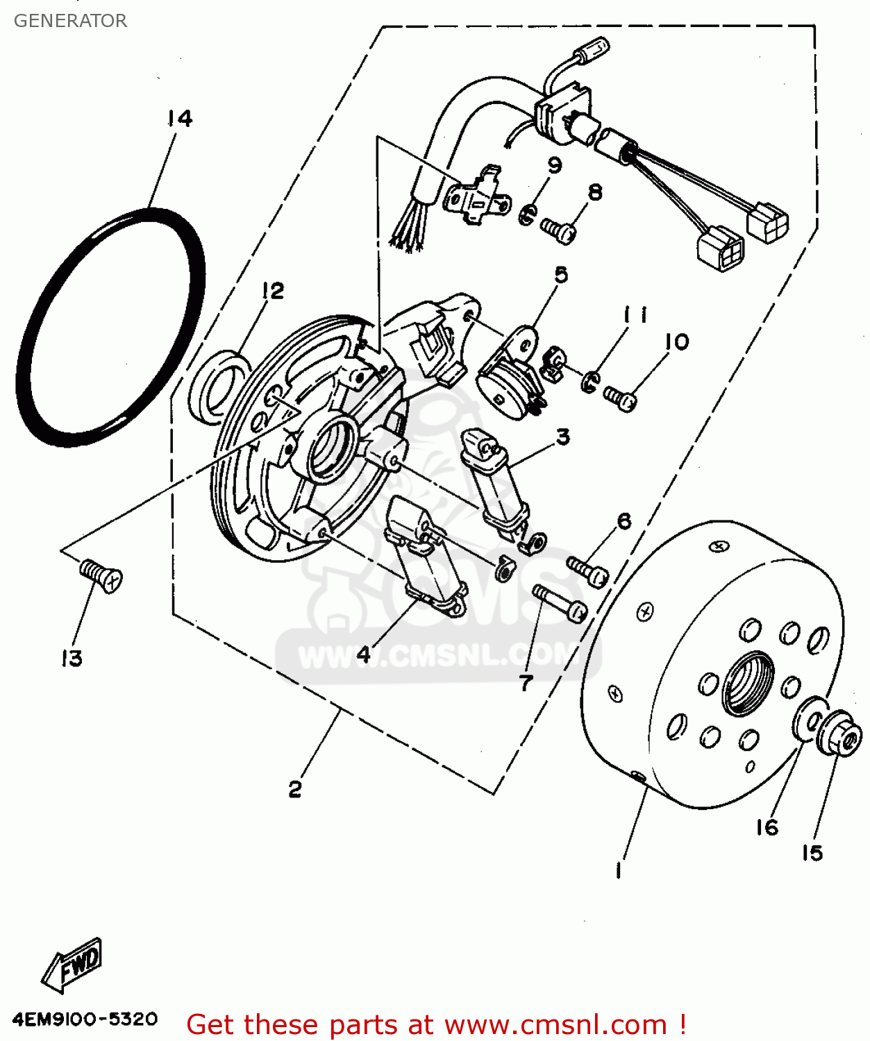 Yamaha YFM80G 1995 GENERATOR - buy original GENERATOR spares online