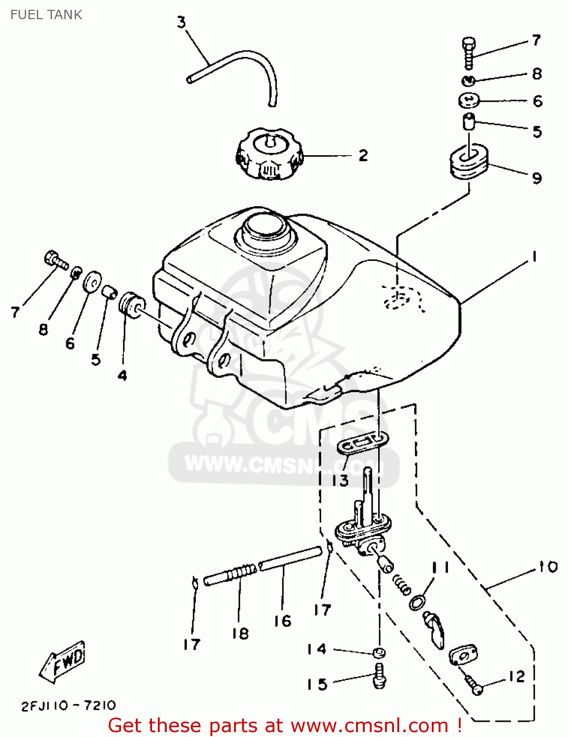 Yamaha YFM80T MOTO-4 1987 FUEL TANK - buy original FUEL TANK spares online