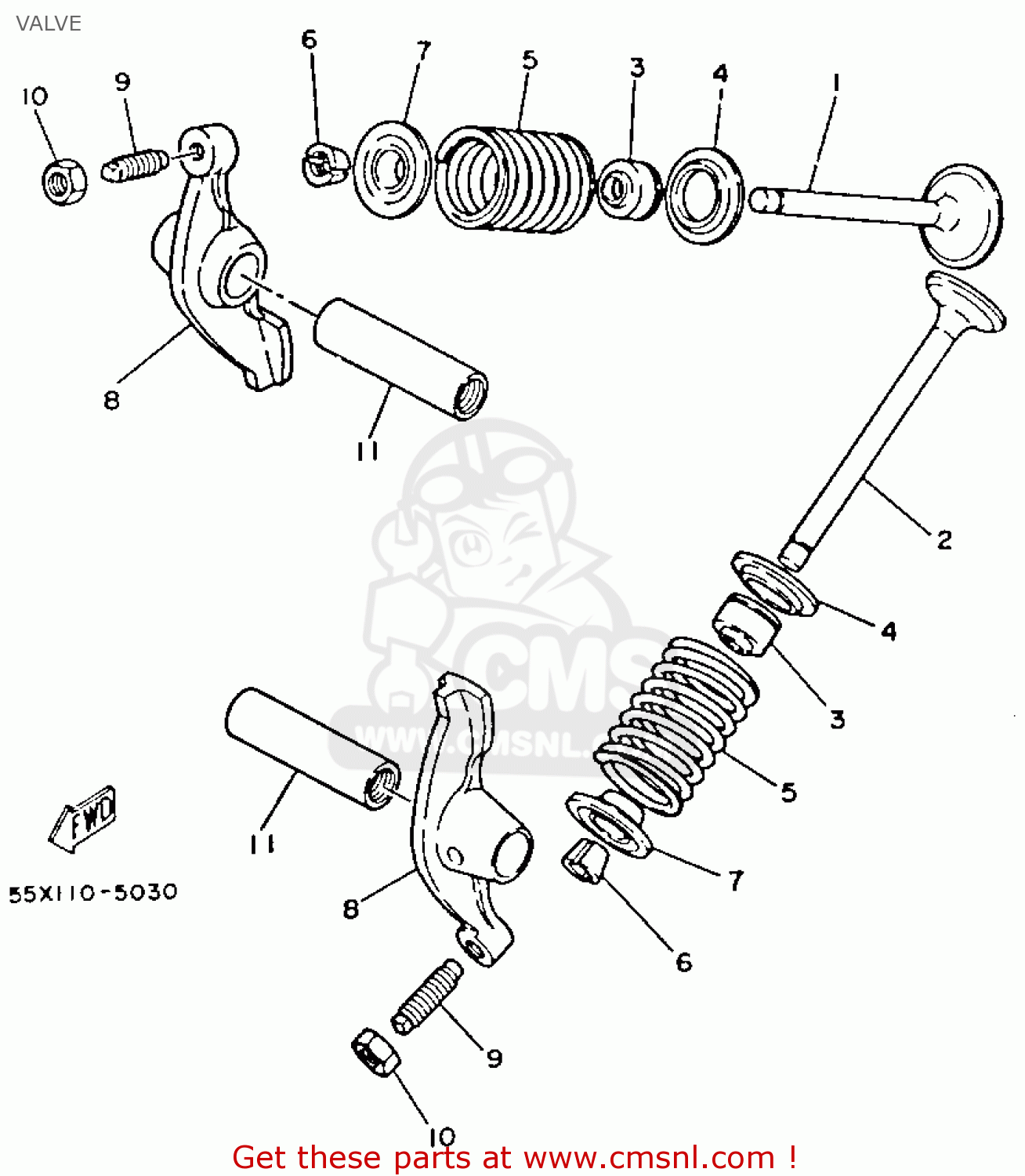 Yamaha YFM80T MOTO-4 1987 VALVE - buy original VALVE spares online
