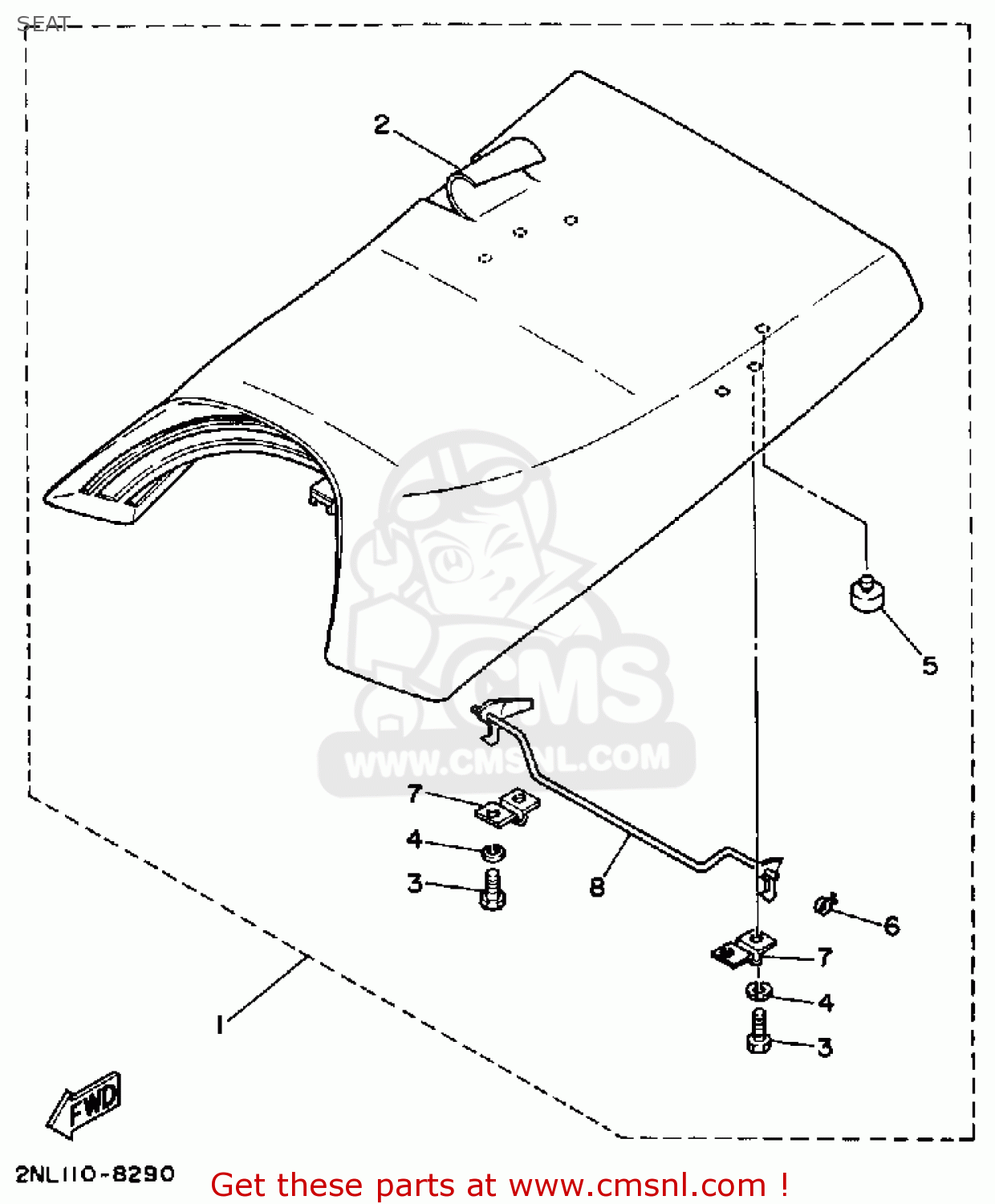 Yamaha YFP350U 1988 TERRAPRO SEAT buy original SEAT spares online