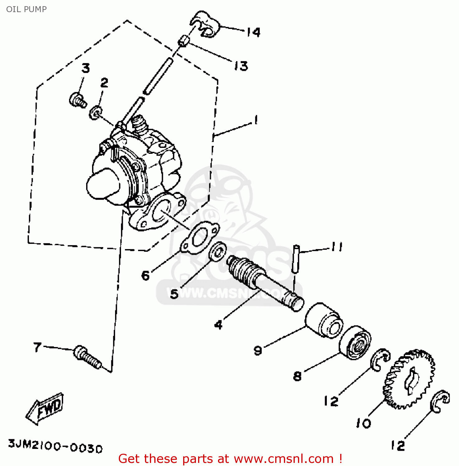 Yamaha YFS200B BLASTER 1992 OIL PUMP buy original OIL PUMP spares online