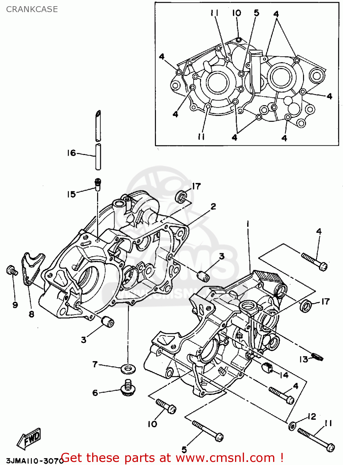 Yamaha Yfs200g 1995 Crankcase - Buy Original Crankcase Spares Online