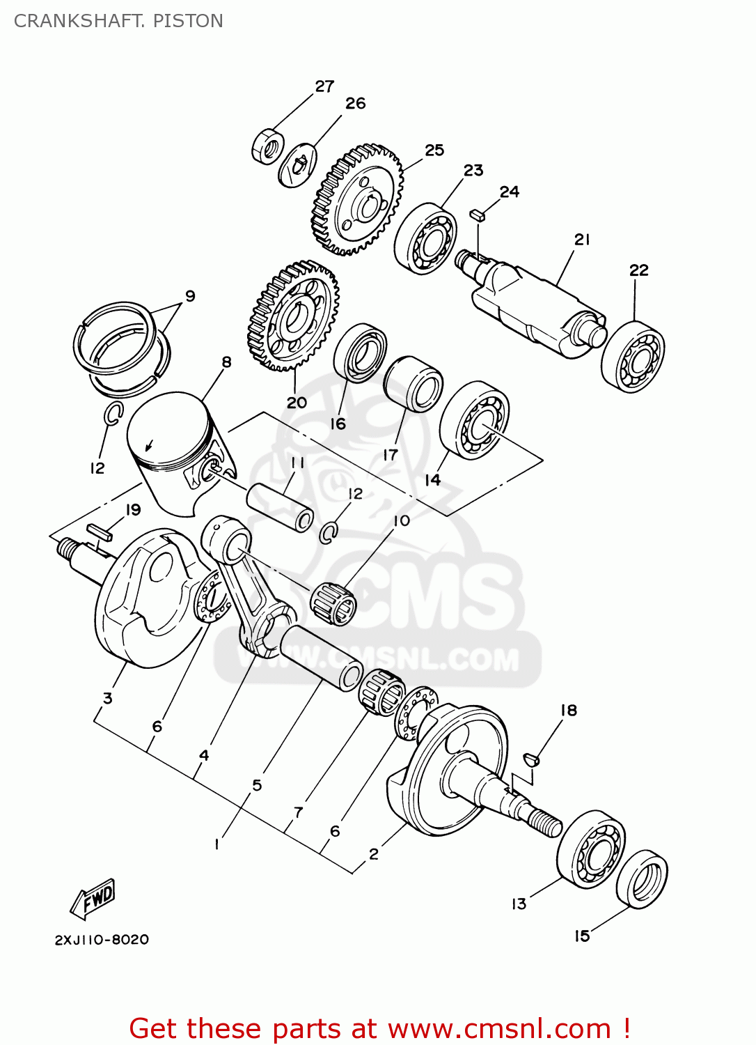 Yamaha YFS200N 2001 USA CRANKSHAFT. PISTON - buy original CRANKSHAFT ...