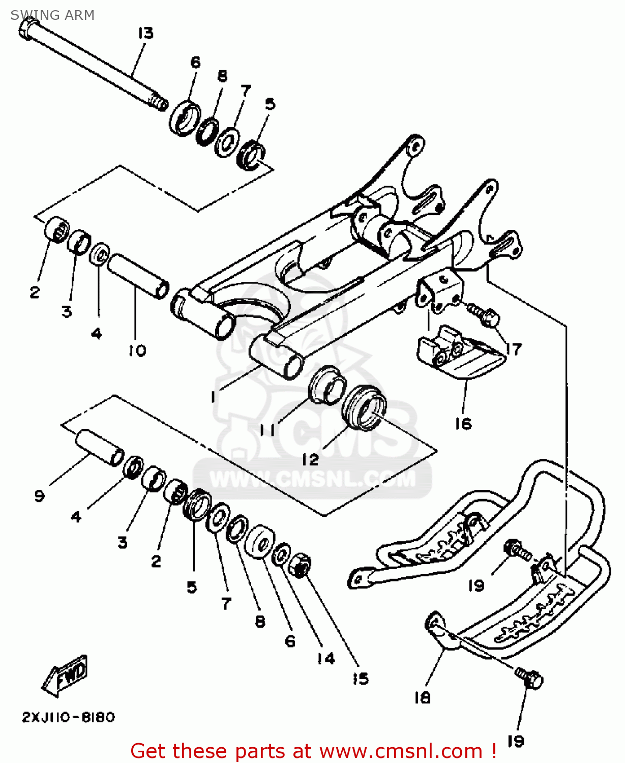 Yamaha YFS200U 1988 2XJ BLASTER SWING ARM buy original SWING ARM