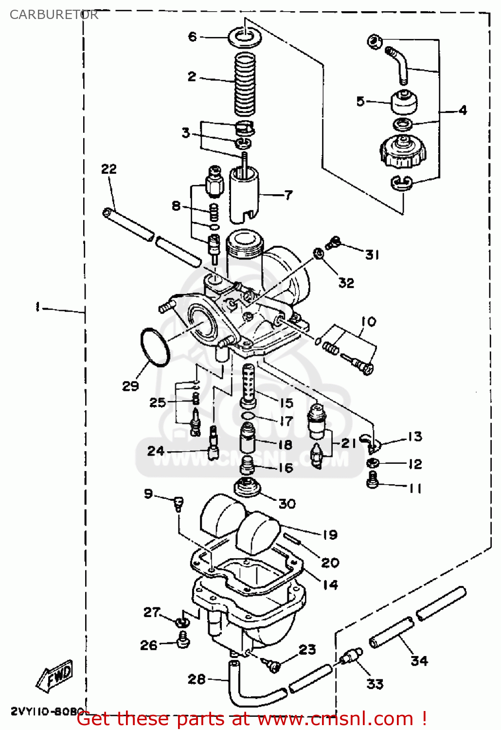 Yamaha YFU1TW 1989 PRO HAULER CARBURETOR - buy original CARBURETOR ...