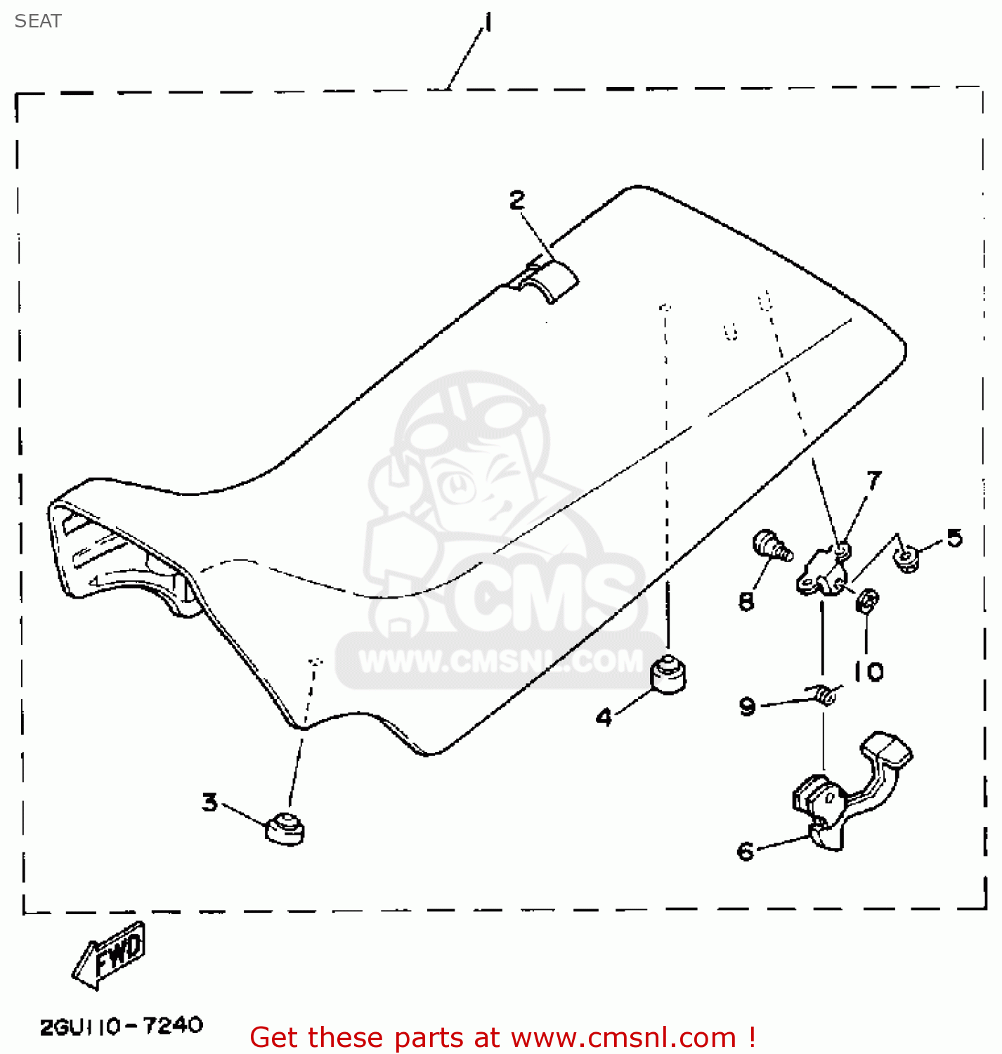 Yamaha YFZ350A BANSHEE 1990 SEAT buy original SEAT spares online