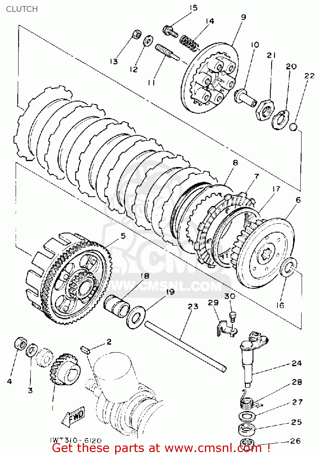 Yamaha YFZ350D BANSHEE 1992 CLUTCH buy original CLUTCH spares online
