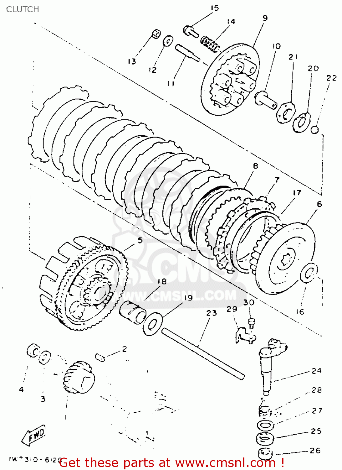 Yamaha YFZ350E BANSHEE 1993 CLUTCH buy original CLUTCH spares online