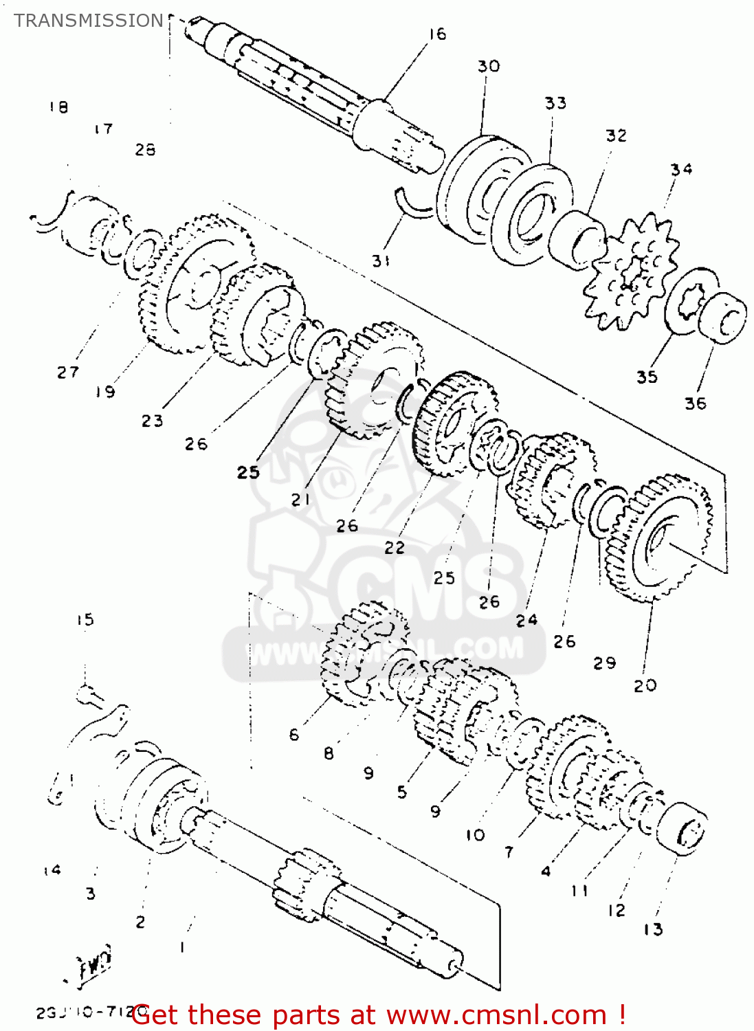 Yamaha YFZ350E BANSHEE 1993 TRANSMISSION buy original TRANSMISSION