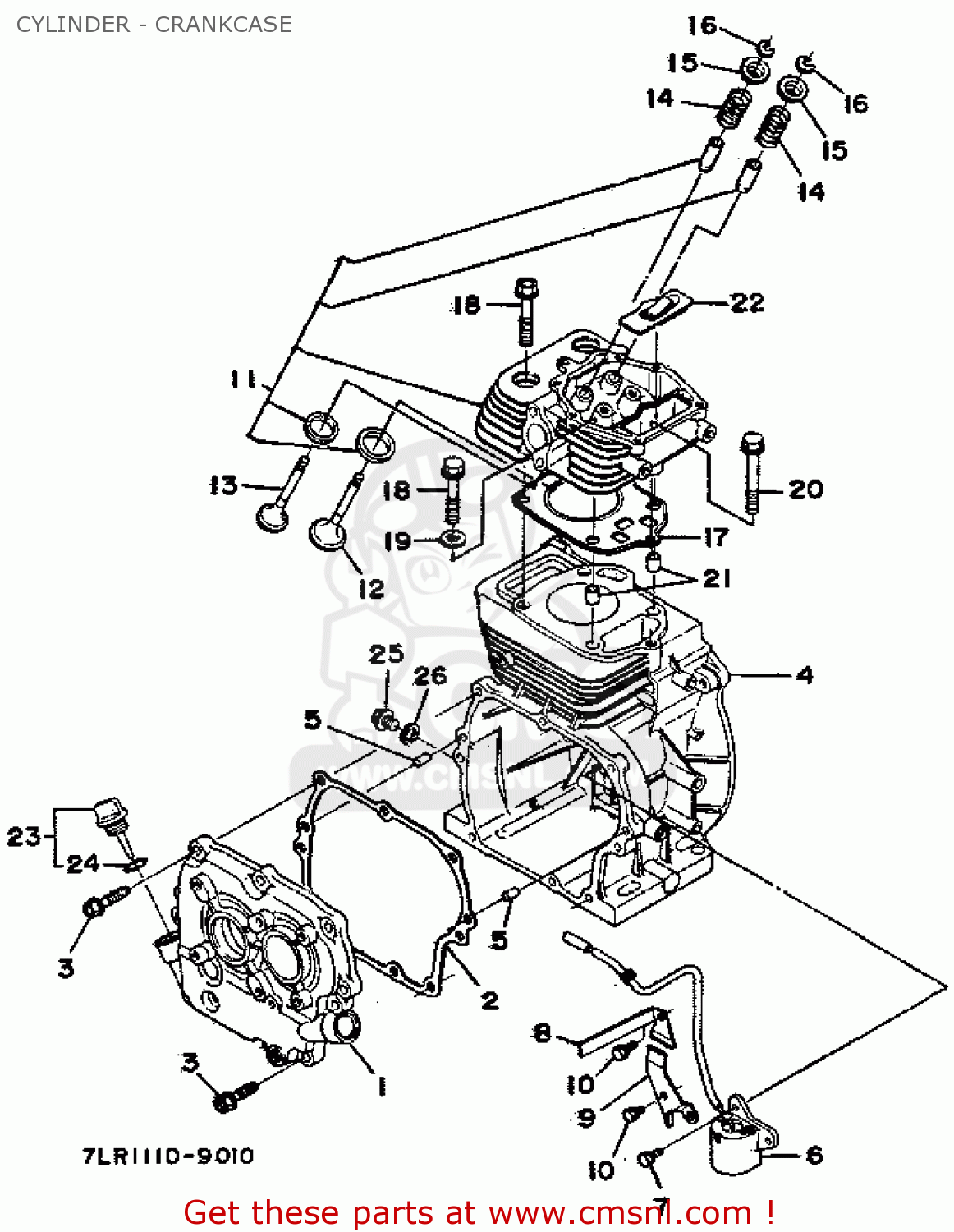 Yamaha YG450D 7MC2 GENERATOR CYLINDER CRANKCASE buy original CYLINDER CRANKCASE spares online