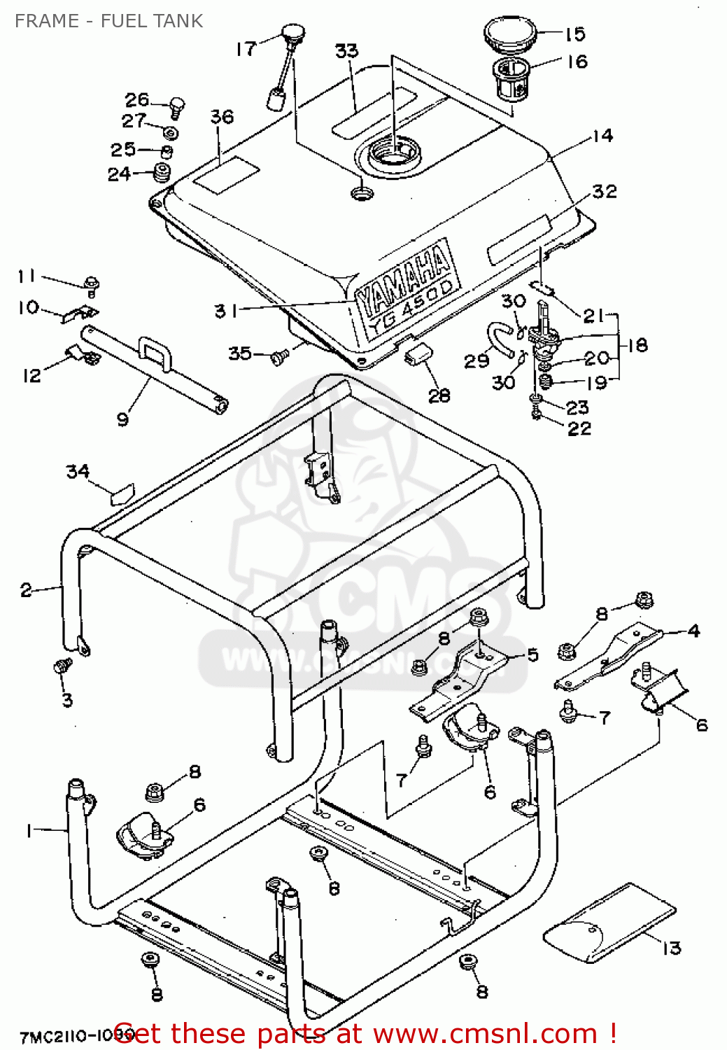 Yamaha YG450D 7MC2 GENERATOR FRAME FUEL TANK buy original FRAME