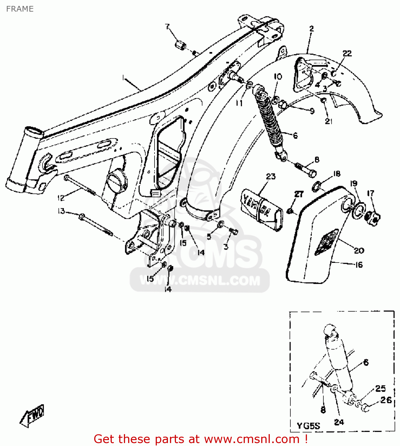 Yamaha Yg5s Trailmaster 80 1969 Usa Frame - Buy Original Frame Spares 