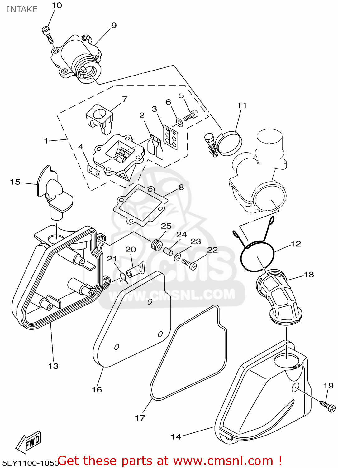 Yamaha YJ50R VINO 2001 (1) USA INTAKE - buy original INTAKE spares online