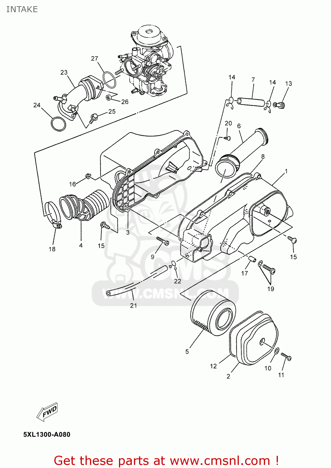 Yamaha YP125E 2003 5XL1 ITALY 1B5XL-300E1 INTAKE - buy original INTAKE ...