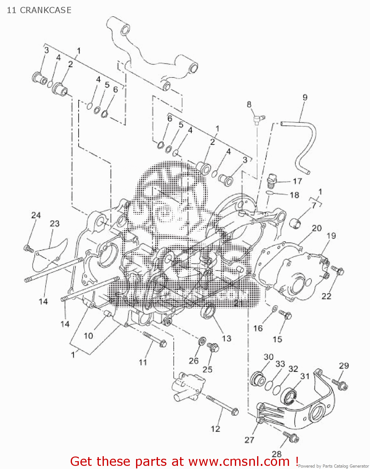 Yamaha YP250R 2012 37P8 EUROPE X-MAX 250 SPORT 1L37P-300EV 11 CRANKCASE ...