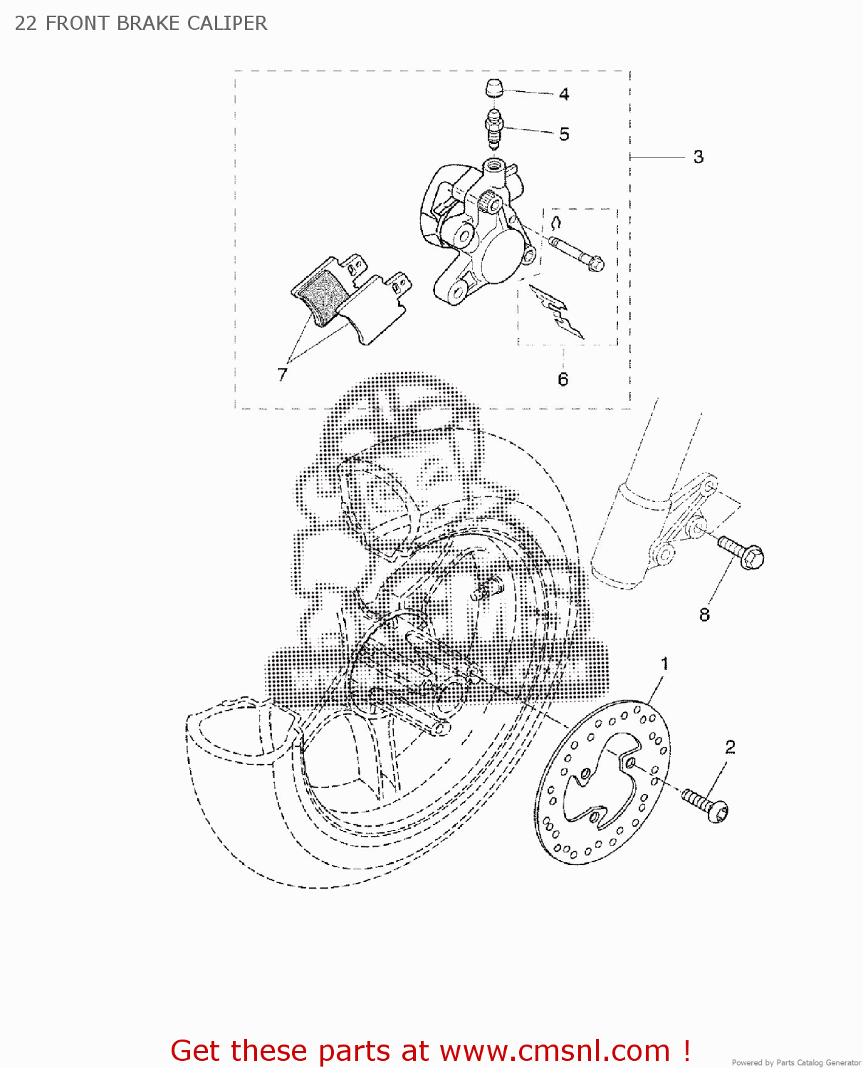 Yamaha YQ50 2009 3C6T EUROPE AEROX 1H3C6300E2 22 FRONT BRAKE CALIPER