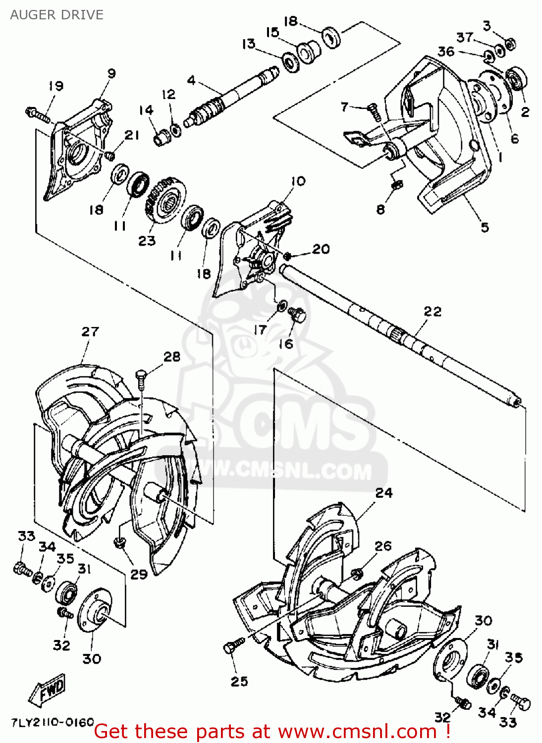 Yamaha YS240TB SNOW BLOWER 1990 AUGER DRIVE - buy original AUGER DRIVE  spares online