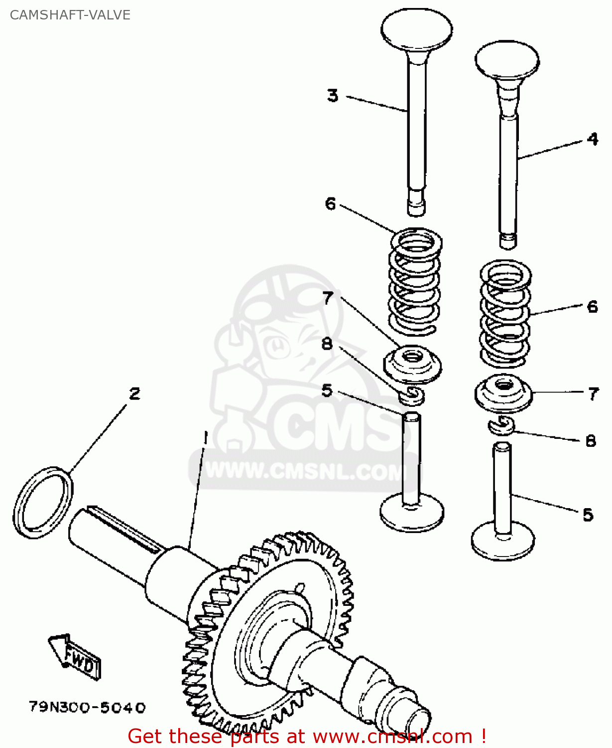 Yamaha YS624T SNOW THROWER 1988 CAMSHAFTVALVE buy original CAMSHAFT
