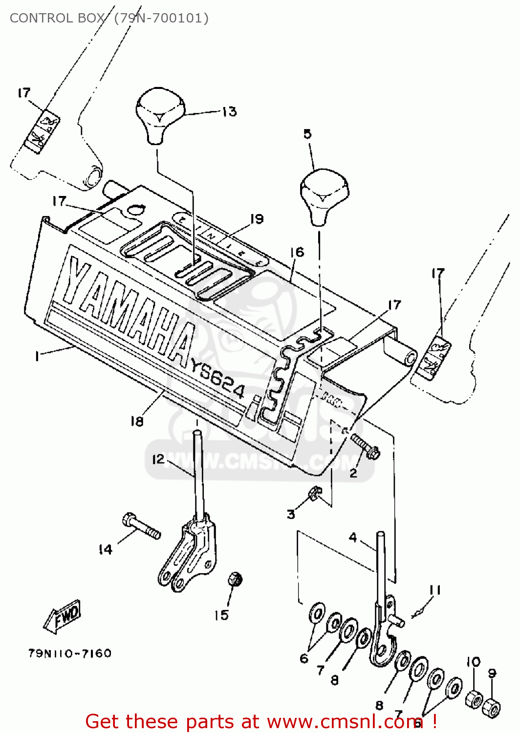 Yamaha YS624T SNOW THROWER 1988 CONTROL BOX (79N-700101) - buy original ...