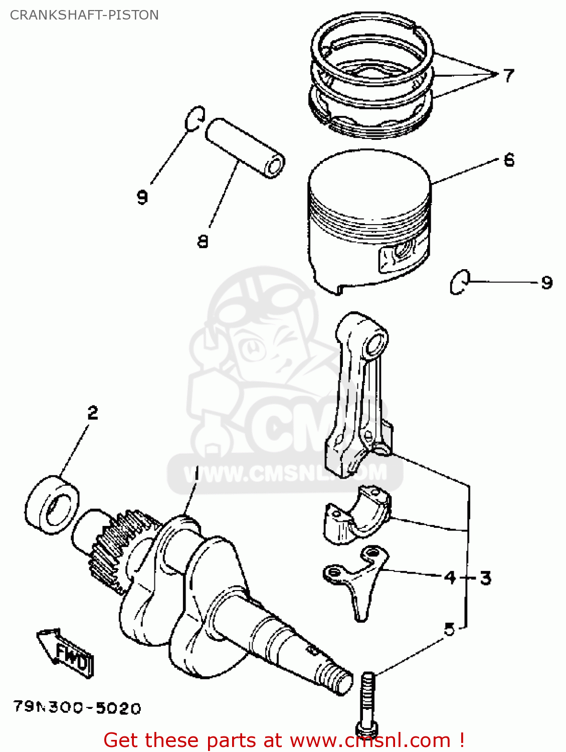 Yamaha YS624T SNOW THROWER 1988 CRANKSHAFTPISTON buy original