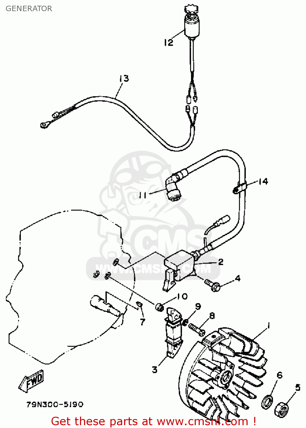 Yamaha YS624T SNOW THROWER 1988 GENERATOR buy original GENERATOR