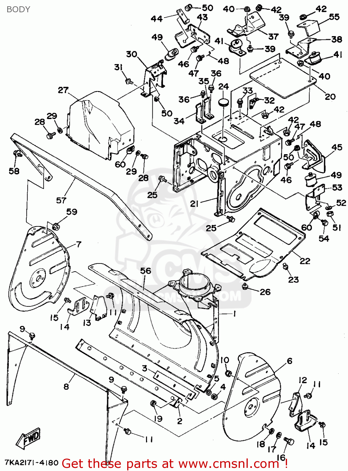 Yamaha Ys624tc/tec 1994 Body - schematic partsfiche