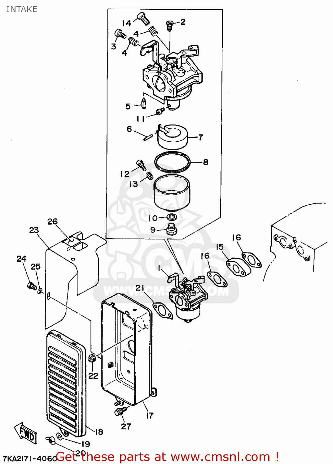 Yamaha YS624TC/TEC 1994 INTAKE buy original INTAKE spares online
