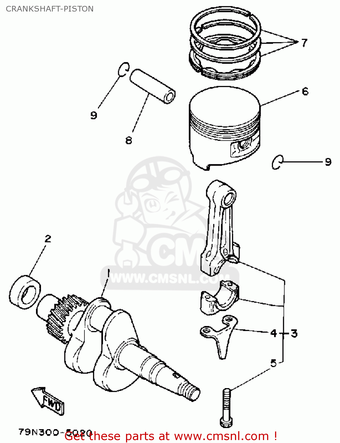 Yamaha YS624TM SNOW BLOWER 1988 CRANKSHAFTPISTON buy original