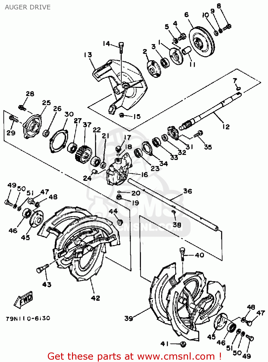 Yamaha YS624W SNOW THROWER 1988 AUGER DRIVE buy original AUGER DRIVE