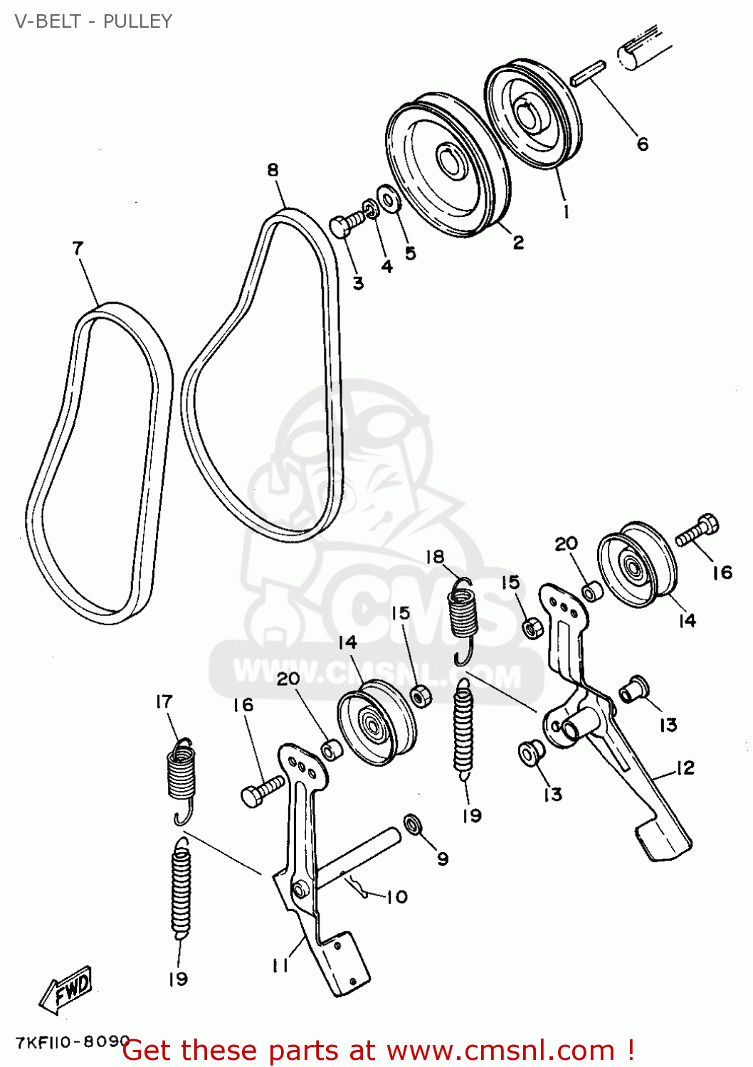 Yamaha YS828TEC 1994 V-BELT - PULLEY - buy original V-BELT - PULLEY ...