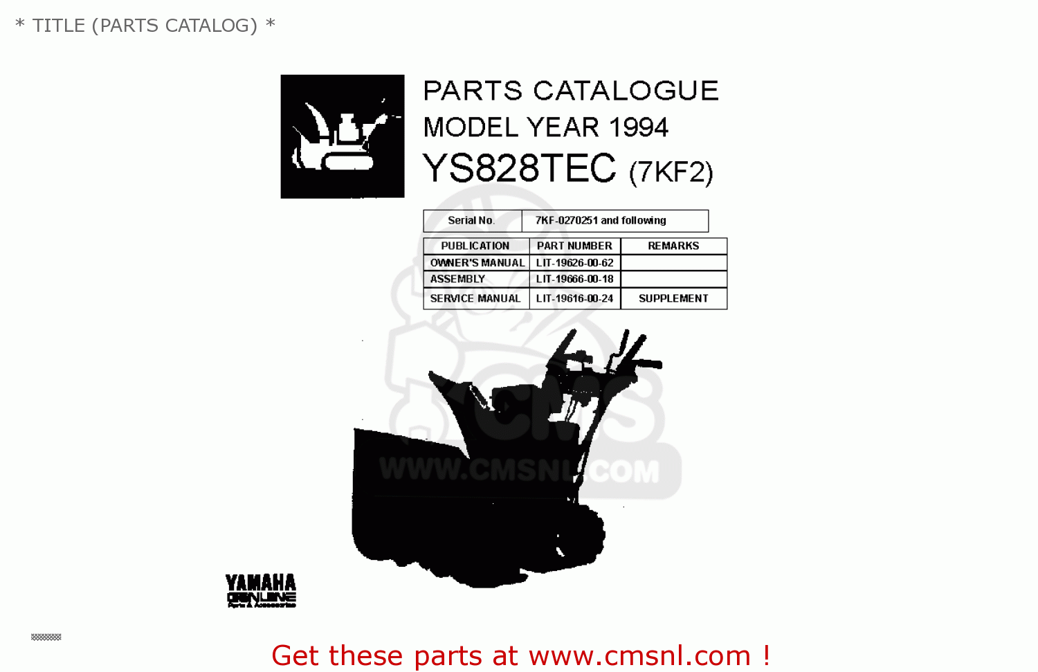 Yamaha YS828TEC 1994 * TITLE (PARTS CATALOG) * buy original * TITLE