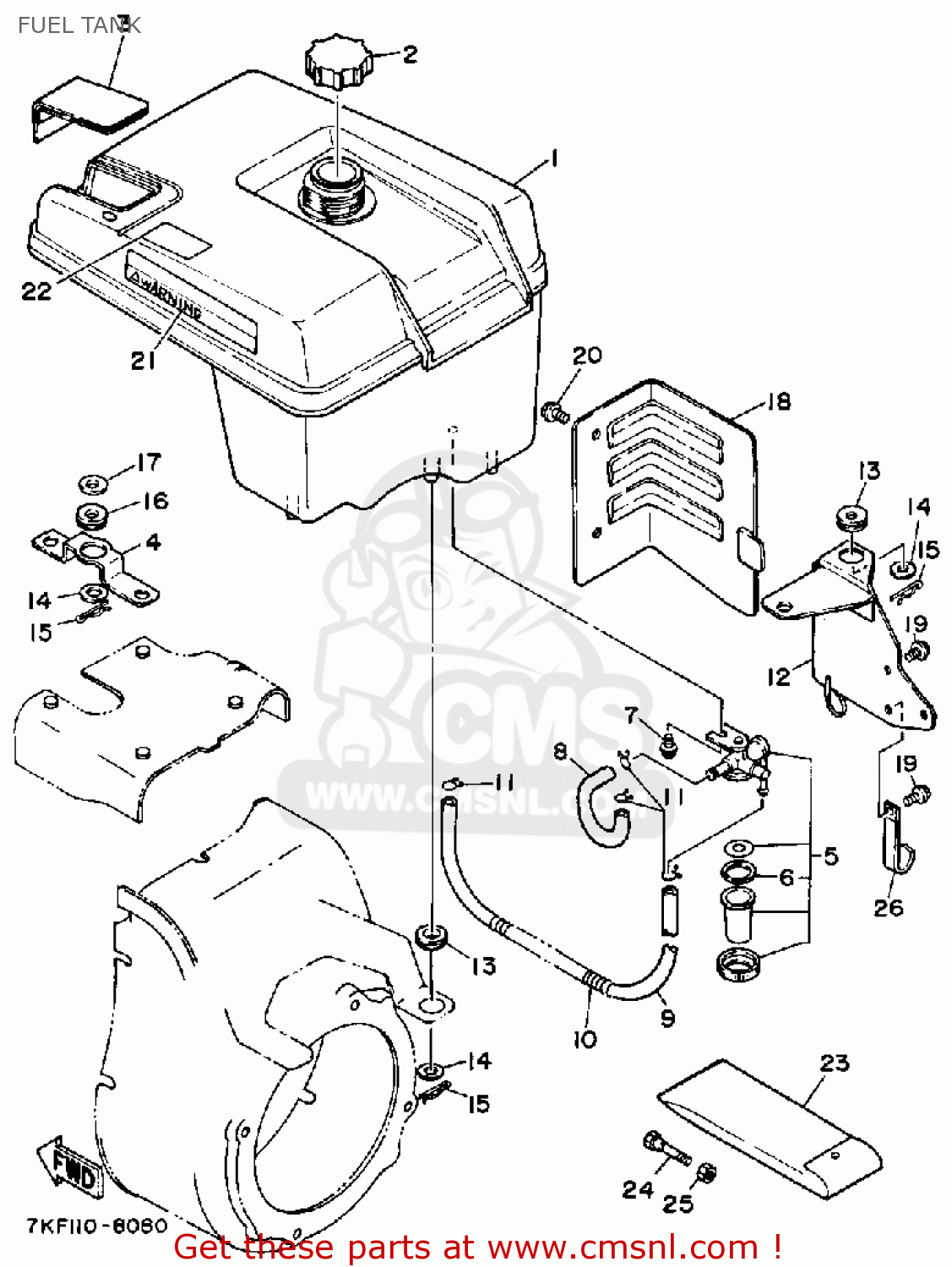 Yamaha YS828TM SNOW BLOWER 1988 FUEL TANK buy original FUEL TANK