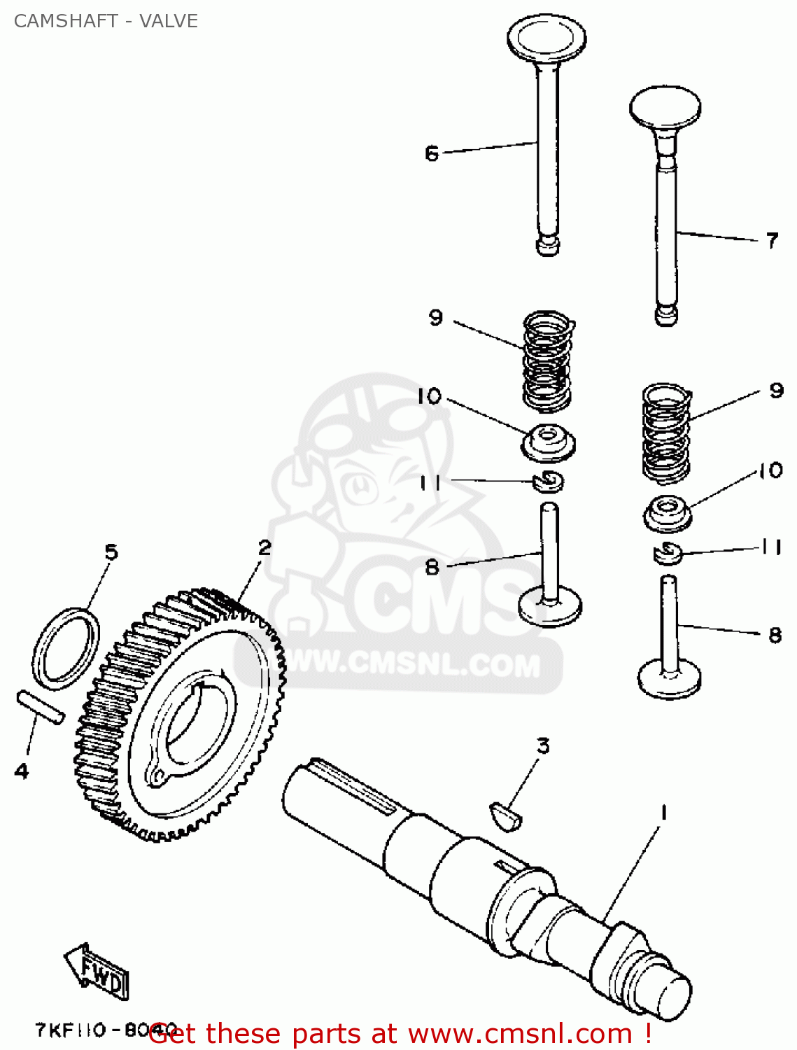 Yamaha YS828WM SNOW BLOWER 1988 CAMSHAFT VALVE buy original