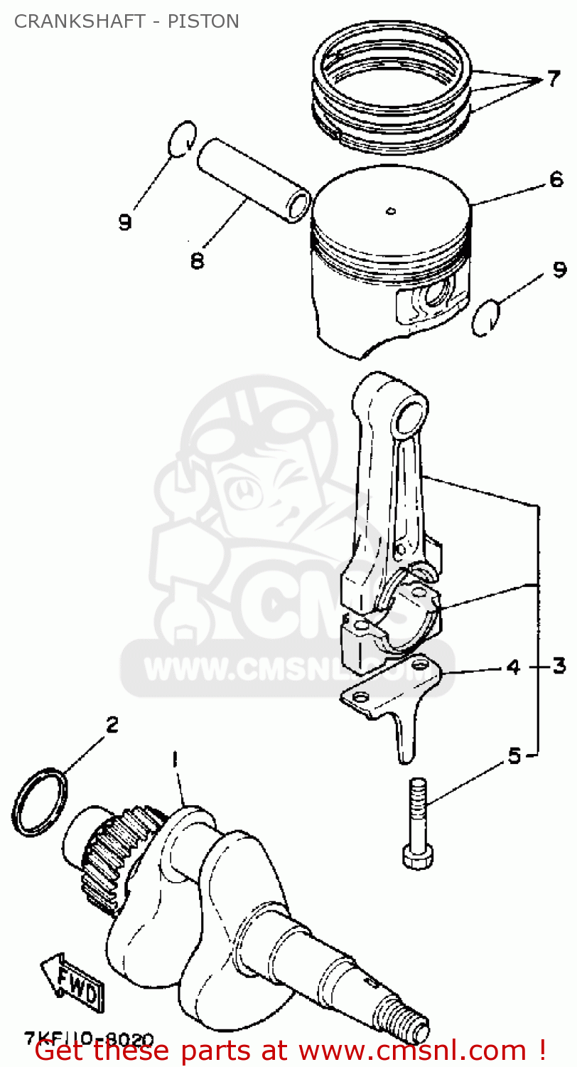 Yamaha YS828WM SNOW BLOWER 1988 CRANKSHAFT PISTON buy original