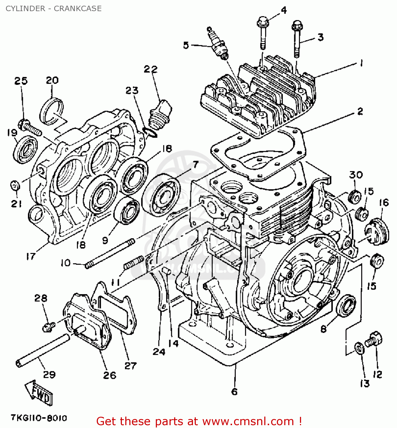 Yamaha YS828WM SNOW BLOWER 1988 CYLINDER CRANKCASE buy original