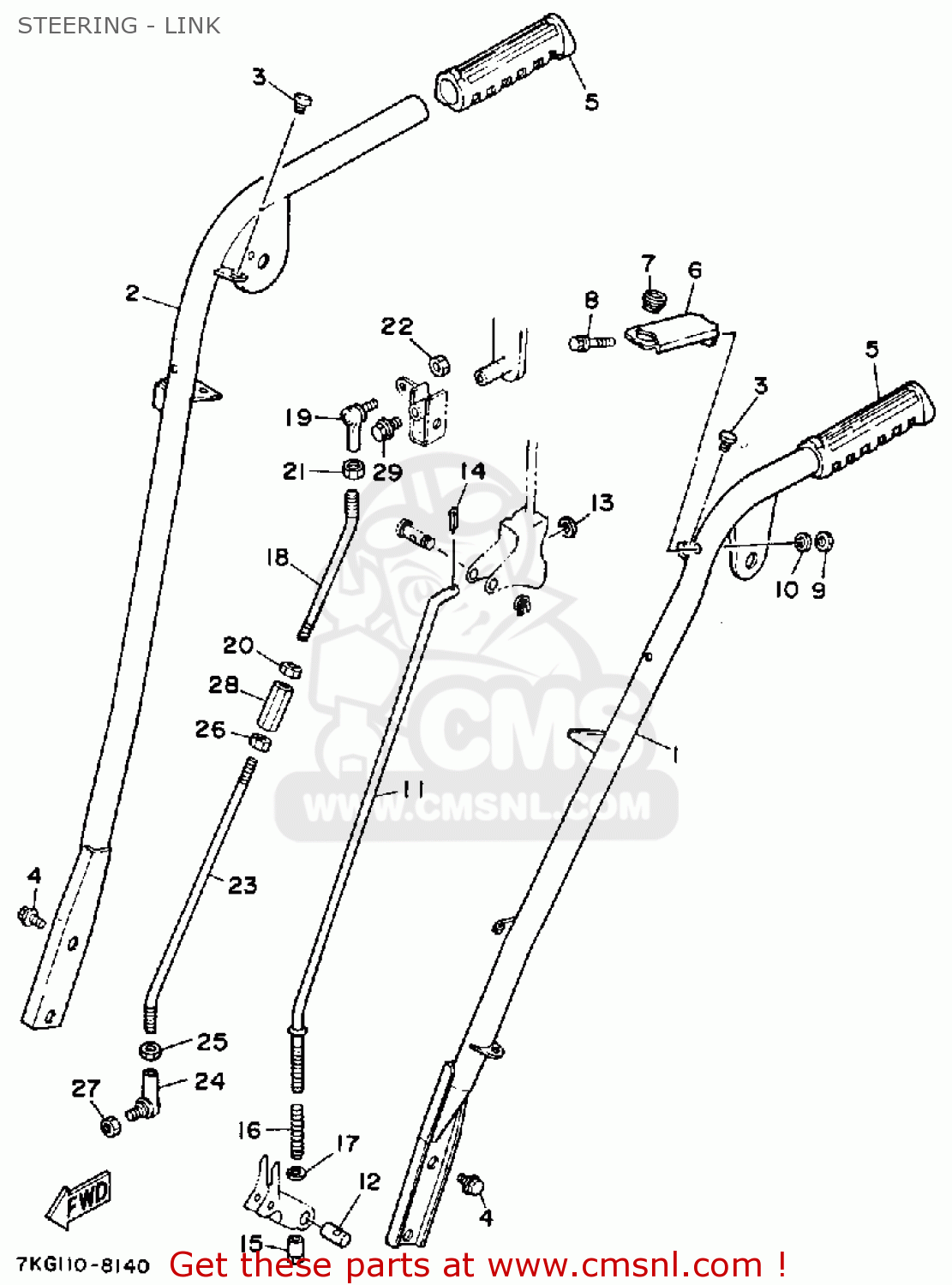 Yamaha YS828WM SNOW BLOWER 1988 STEERING LINK buy original STEERING
