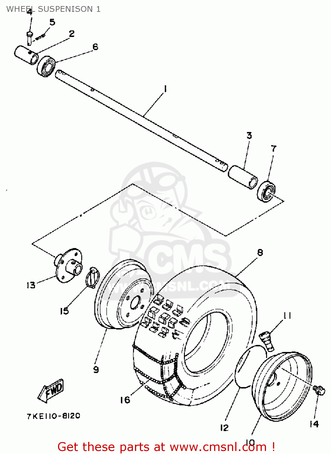 Yamaha YS828WM SNOW BLOWER 1988 WHEEL SUSPENISON 1 buy original WHEEL