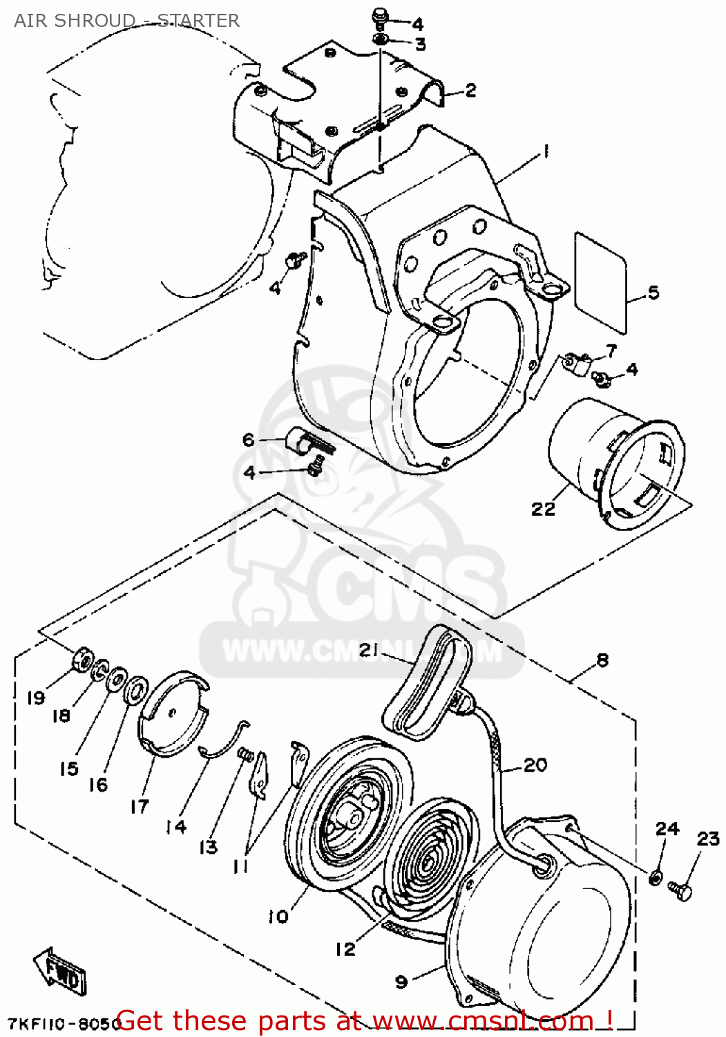 Yamaha YS828WN YS828WEN SNOW BLOWER 1989 AIR SHROUD STARTER buy