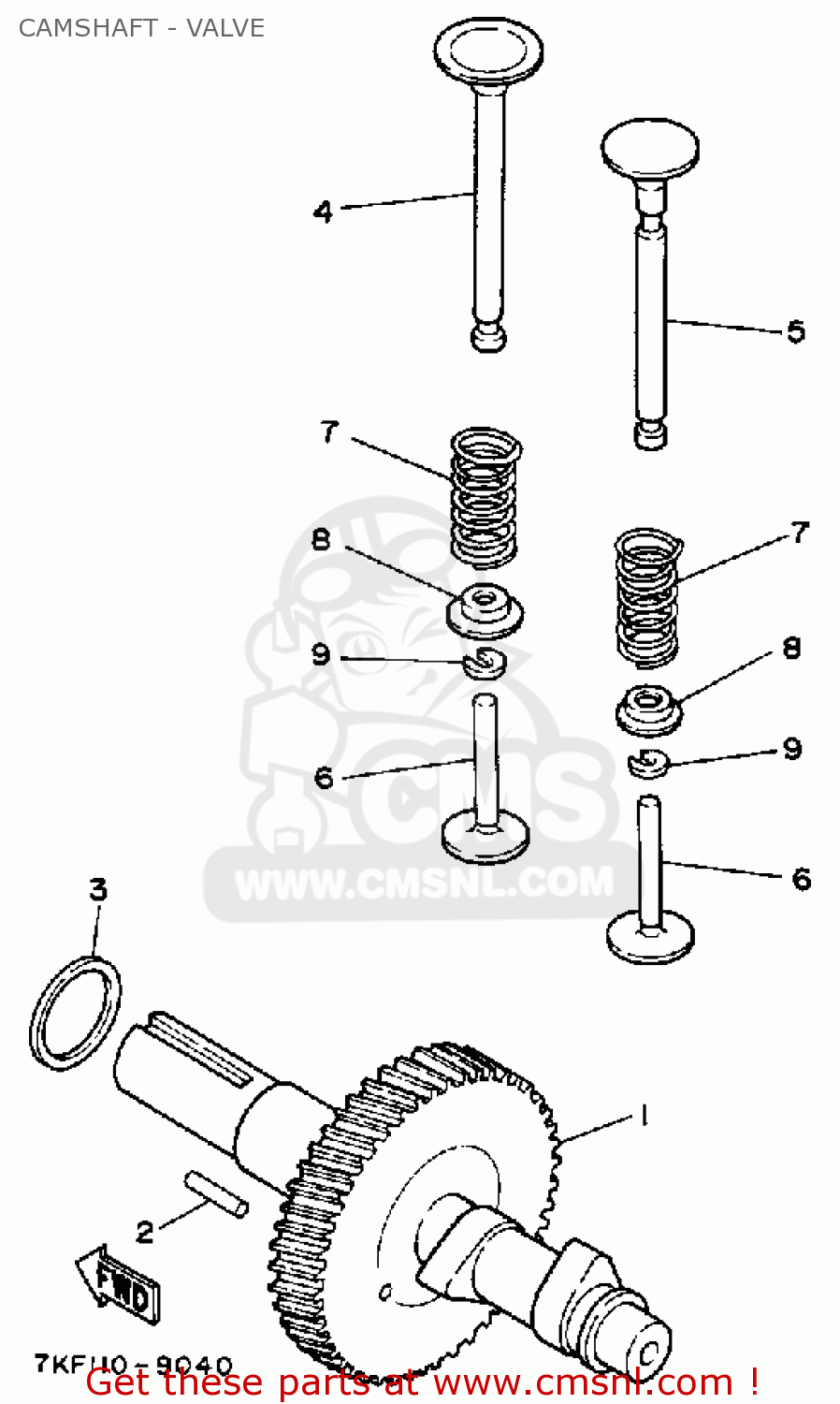 Yamaha YS828WN YS828WEN SNOW BLOWER 1989 CAMSHAFT VALVE buy